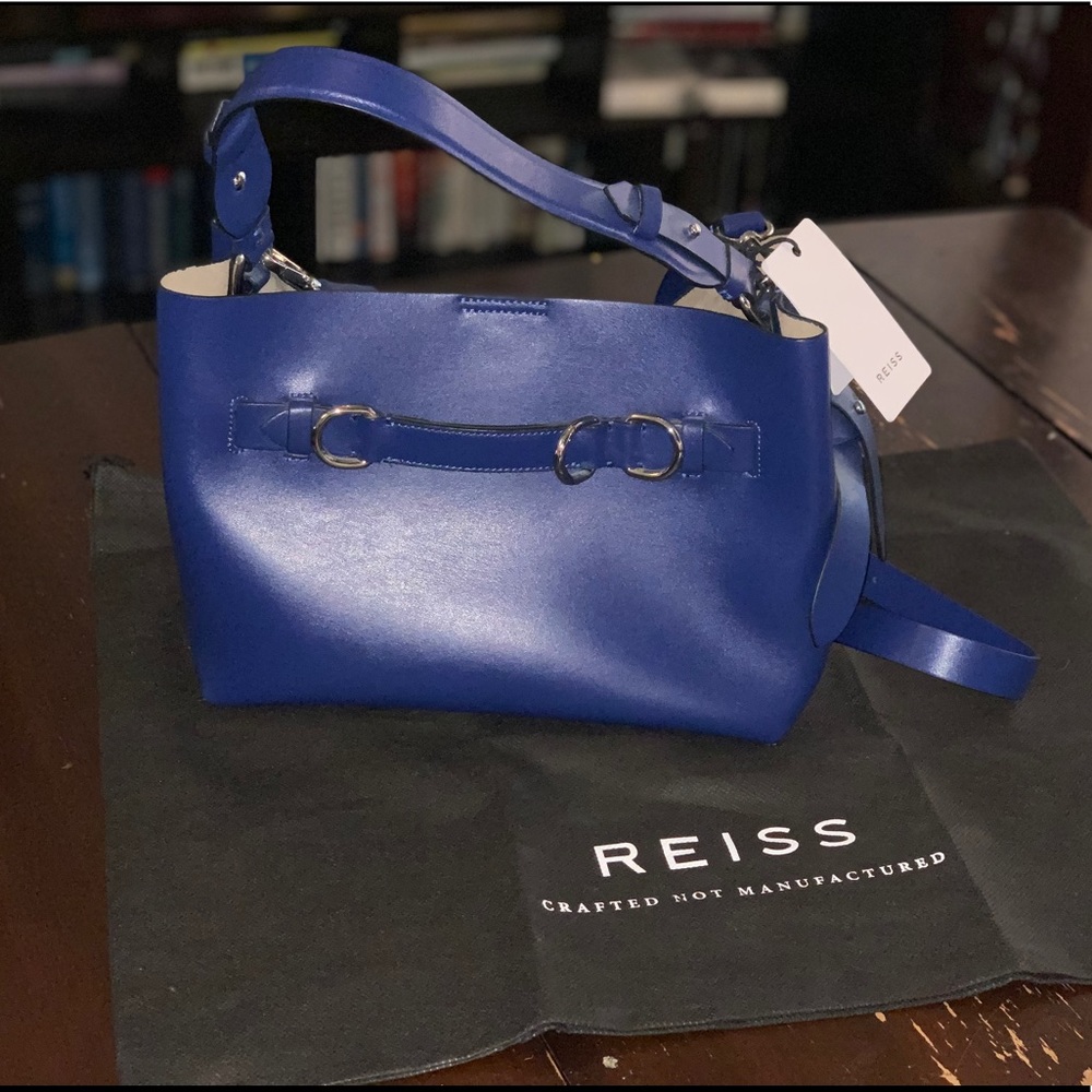 Reiss Blue Leather Tote
